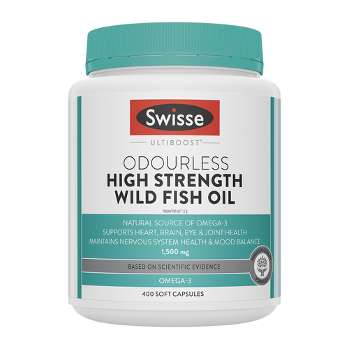 Swisse高濃度深海無腥魚油膠囊1500mg 心腦健康守護，每粒含足量Omega-3（DHA+EPA）